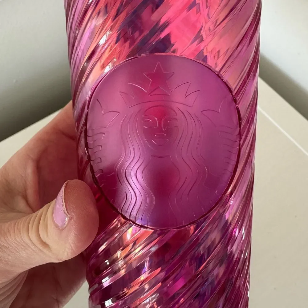 Starbucks Limited Edition Christmas Holiday 2022 Pink Iridescent Tumbler‎ 16oz